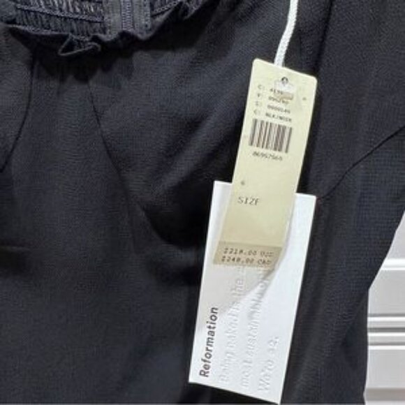 NWT Reformation Black Mini Dress - Picture 5 of 5